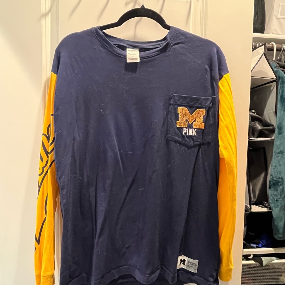 PINK Victoria's Secret Michigan Long Sleeve Tee